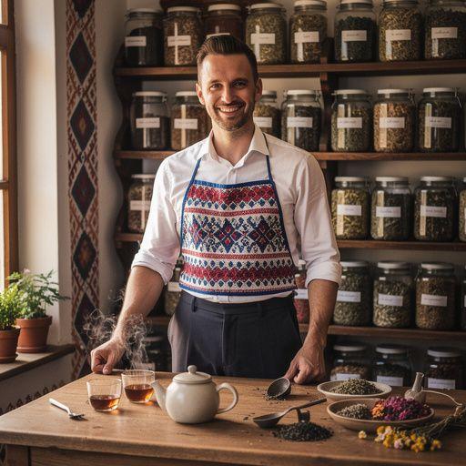 Zeleni čaj s mirisom mente, poslužen u tradicionalnoj keramici.