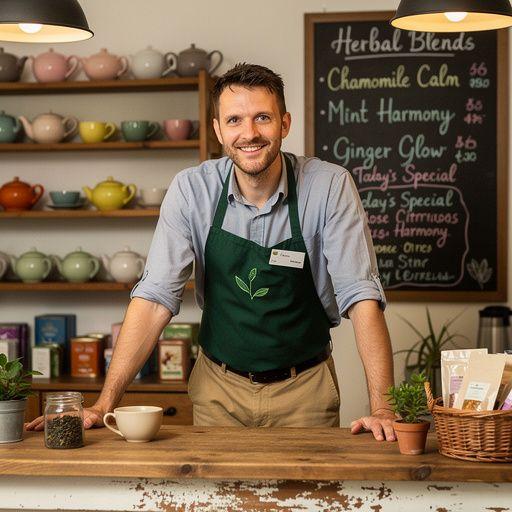 Raznolike šalice s aromatičnim čajevima, postavljene na stari drveni stol.